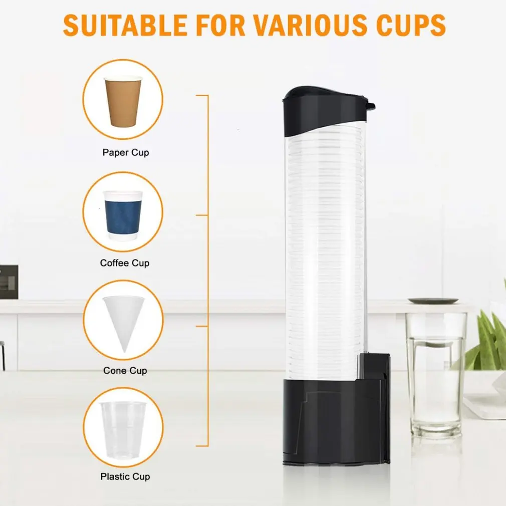 High-quality Automatic Cup Remover Paper Cup Holder Wall-mounted Disposable Holder Dustproof With Cover Dispenser