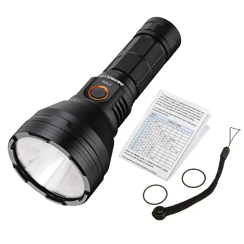 Astrolux FT03 XHP50.2 4300lm 735m NarsilM v1.3 USB-C Rechargeable Flashlight + 1pcs HLY 26650 5000mAh 3.7V 20A 3C Powers Battery