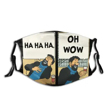 

Haddock Non-Disposable Face Mask The Adventures of Tintin Anti Haze Dust Cover Respirator Muffle Mask with Filters