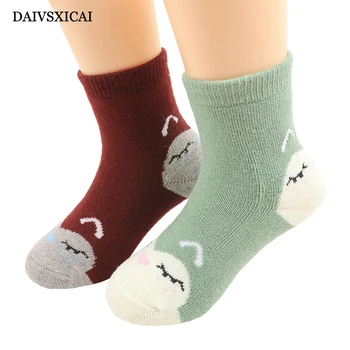 

Daivsxicai Winter Socks Baby Stripe Warm Cotton Socks For Children Comfortable Breathable Kids Tube Socks 5pairs/lot
