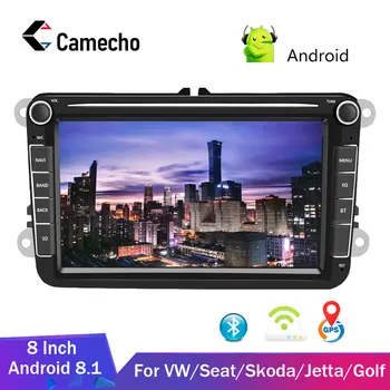 

Camecho 2Din Car Radio Android 8.1 Multimedia Navigation FM MP5 For VW Volkswagen passat b6 b7 golf 4 seat leon 2 Support Camera
