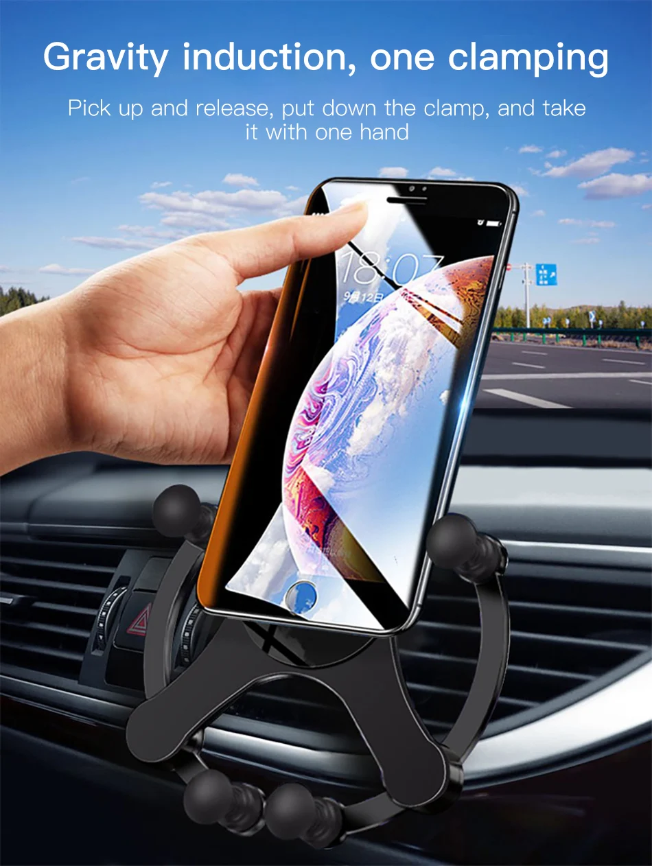!ACCEZZ Qi Car Fast Wireless Charger For iPhone 8 8 Plus 11 Pro XS Samsung S10 S9 Huawei Mate 20 Universal Air Vent Phone Holder (3)