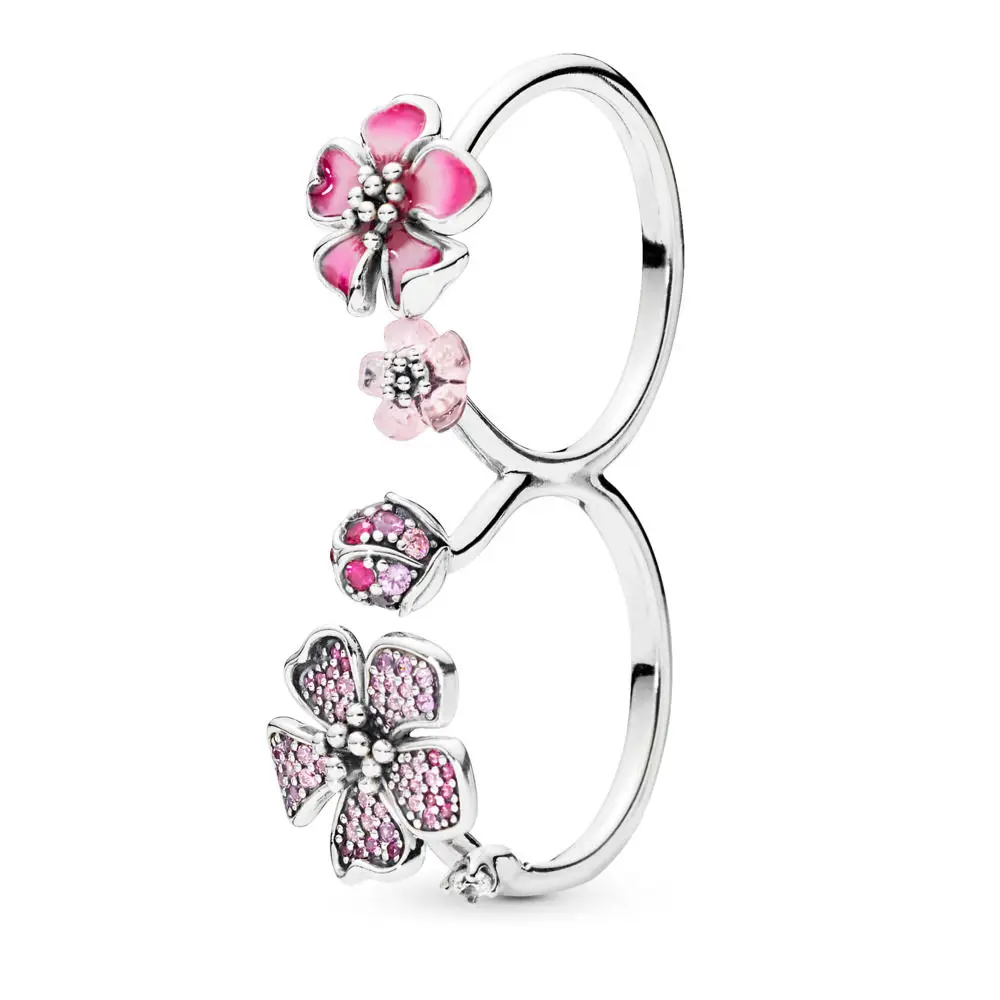 Классическое серебро, новинка 925, серия Peach Blossom, романтическое ожерелье, шарм, сделай сам, оригинальные женские роскошные ювелирные изделия, обручение, подарок на день рождения - Окраска металла: size 52