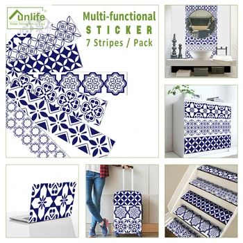 

Funlife® 21x100cmx7pcs Atlantic Elements Kitchen Wall Sticker Waterproof PVC Stair Tile Sticker Furniture Home Sticker For Wall