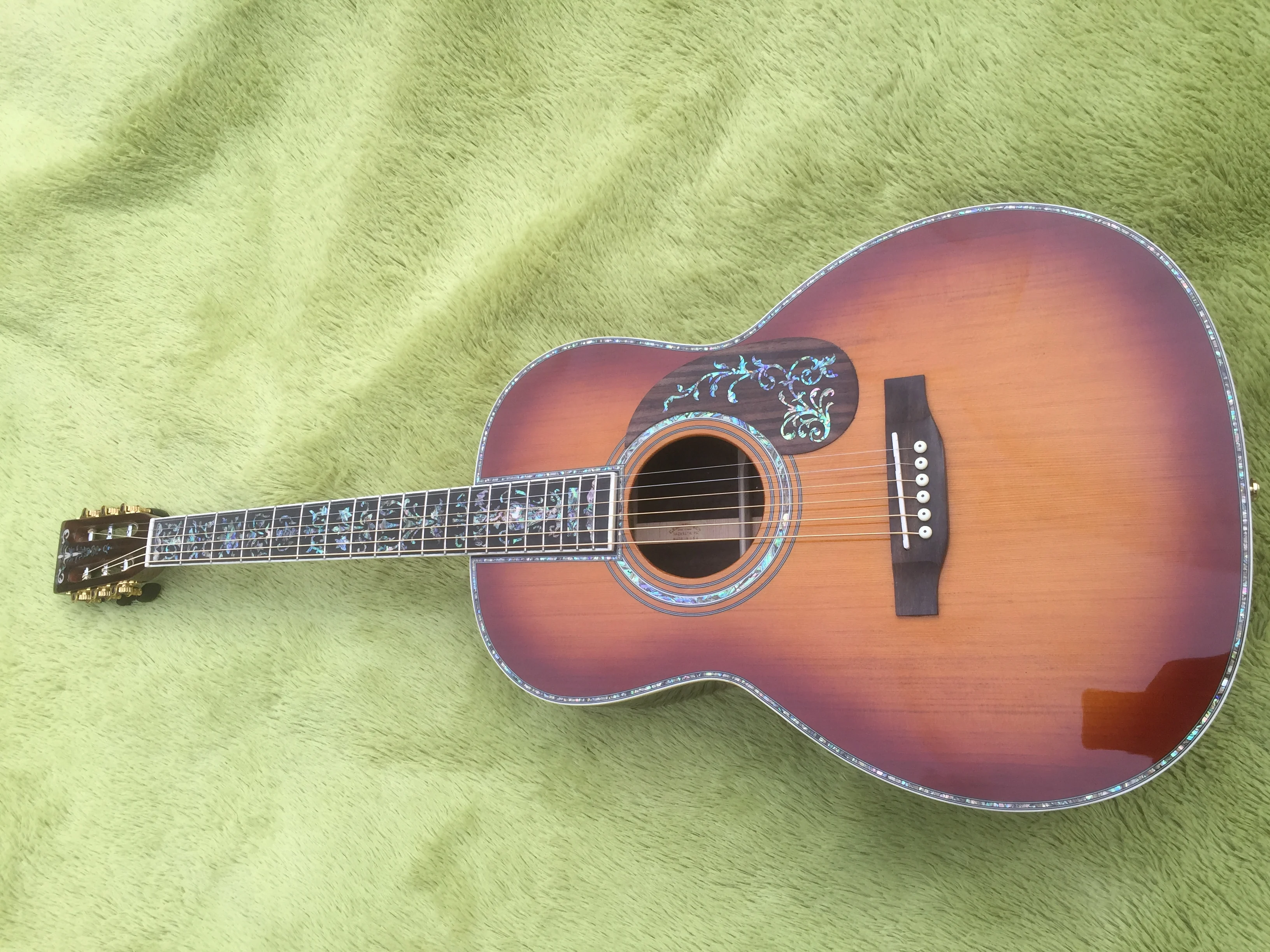 Заводская 39 дюймов ooo стиль Акустическая гитара, Ebonyfingerboard, инкрустация твердая гитара