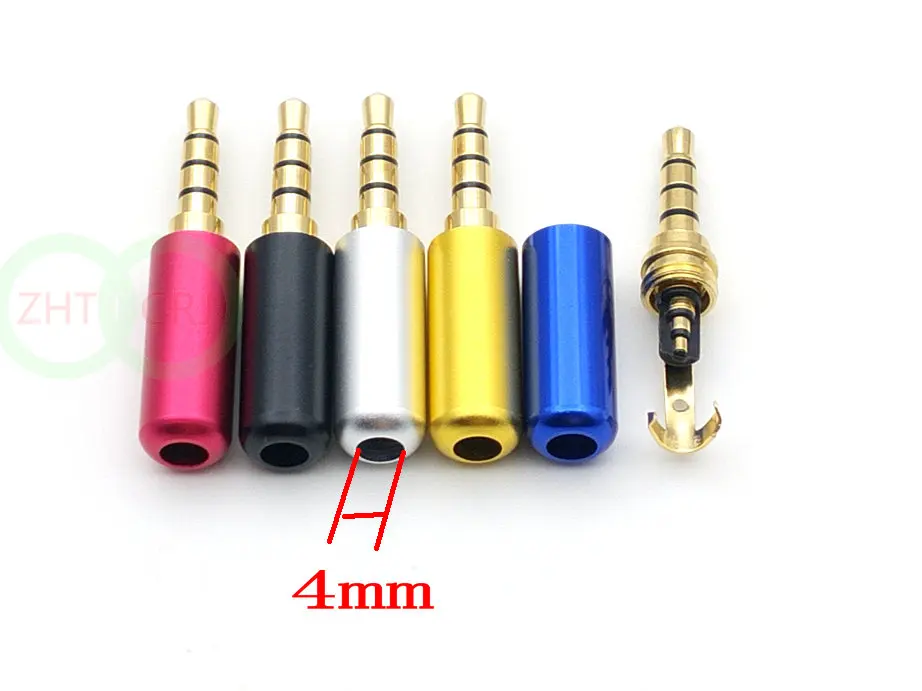 100pcs Aluminum shell 1 8 3 5mm 4 pole Repair Headphone Jack Plug Cable Audio Aluminum shell
