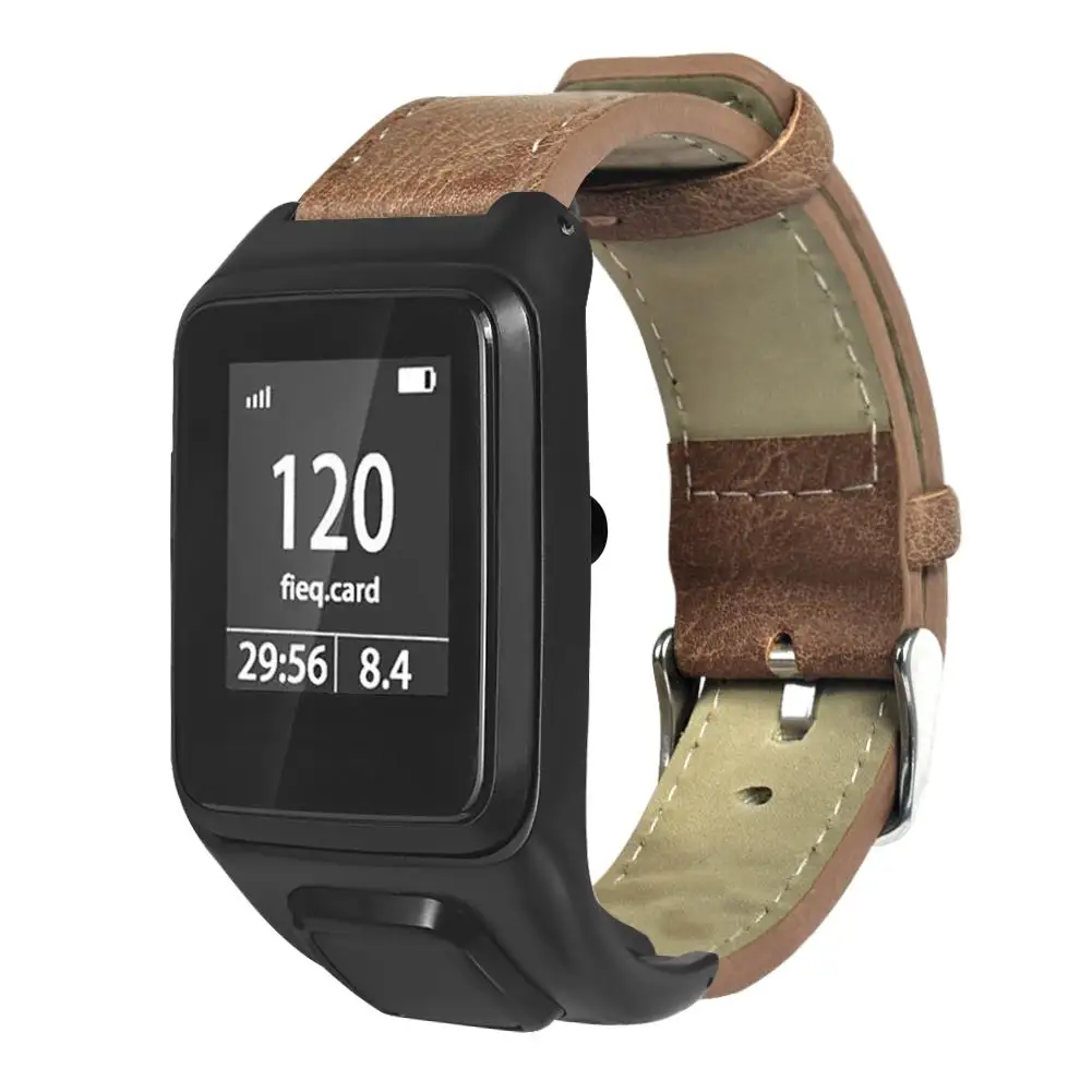 20 мм кожаный ремешок для часов запасной браслет ремешок для TomTom Adventurer/Golfer 2/Runner 2 3/Spark аксессуары