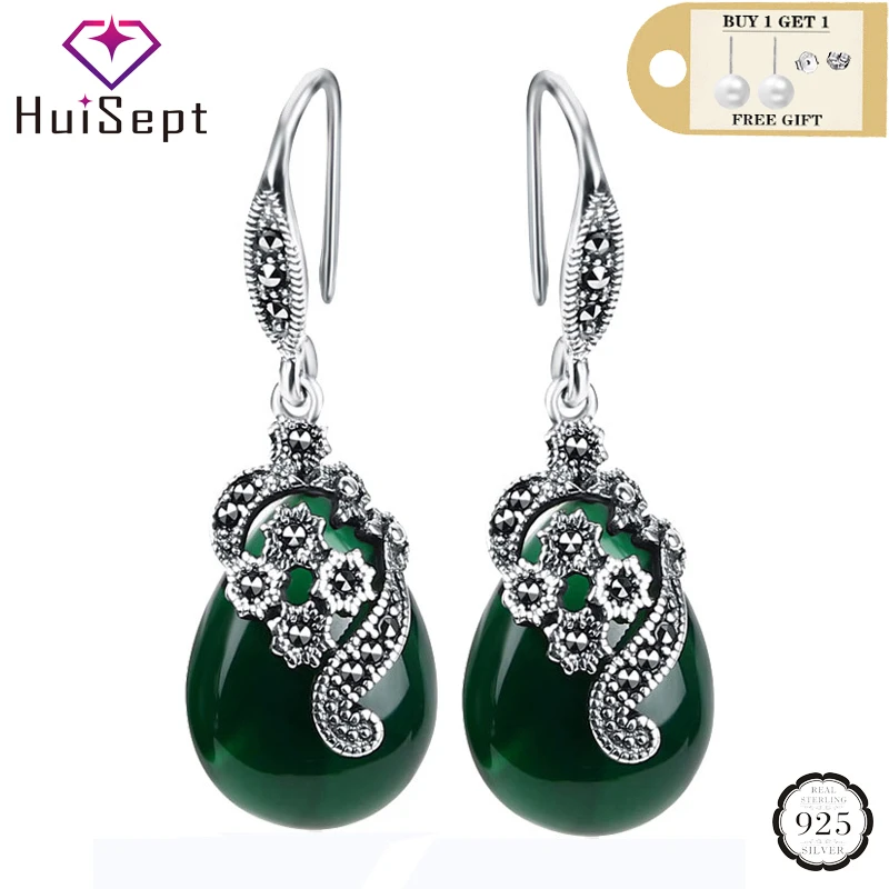 HuiSept Pendientes De Plata 925 Con Forma De Gota De Agua Joyas De 