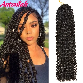 

ANTONIAH 1B 18inch Twisted Passion Twist Hair Crochet Hair Synthetic Ombre Bomb Twist looped Fluffy Spring Twists Braiding Hair