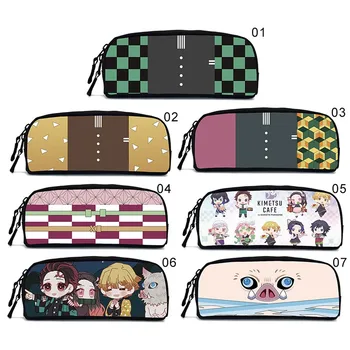 

Demon Slayer Kimetsu No Yaiba Kamado Tanjirou Nezuko Pen Pencil Case Cosplay Student Handbag Makeup Stationery Bag