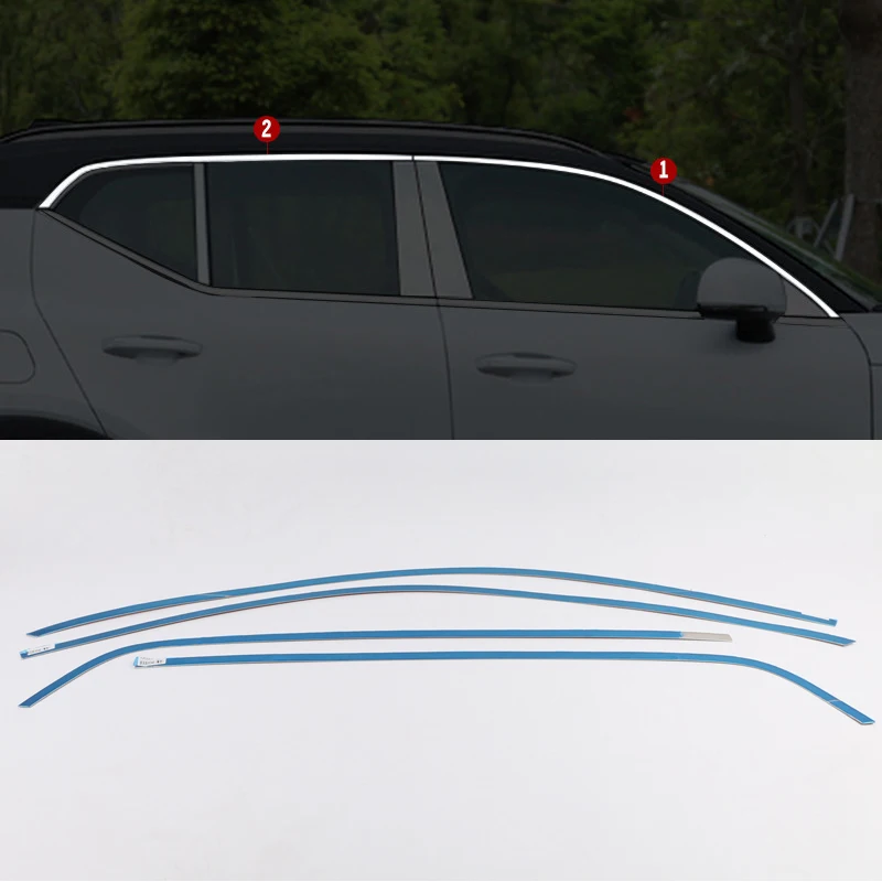 

For Volvo XC40 2018 2019 Stainless Steel Upper Window Sill Frame Cover Trim Car Styling