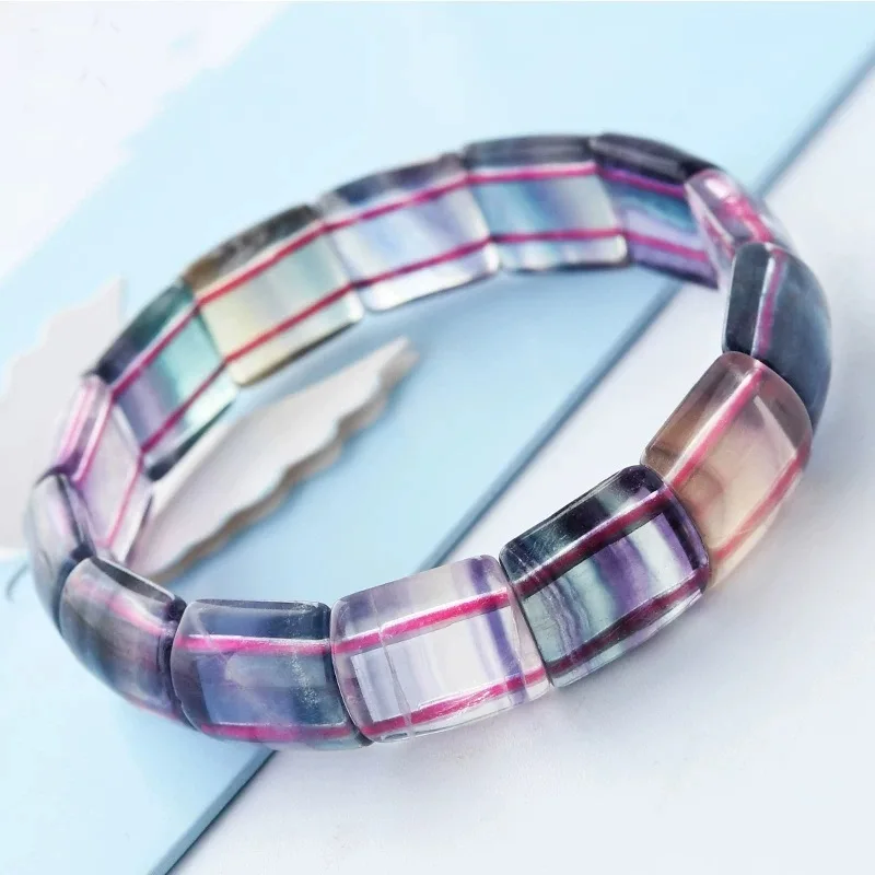 

Natural colorful fluorite hand row vision rare thousand layer bracelet blue green single circle crystal bracelet female