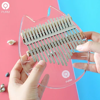 

17-tone portable crystal thumb piano transparent kalimba finger piano for beginners full tone Smooth corners comfortable feel