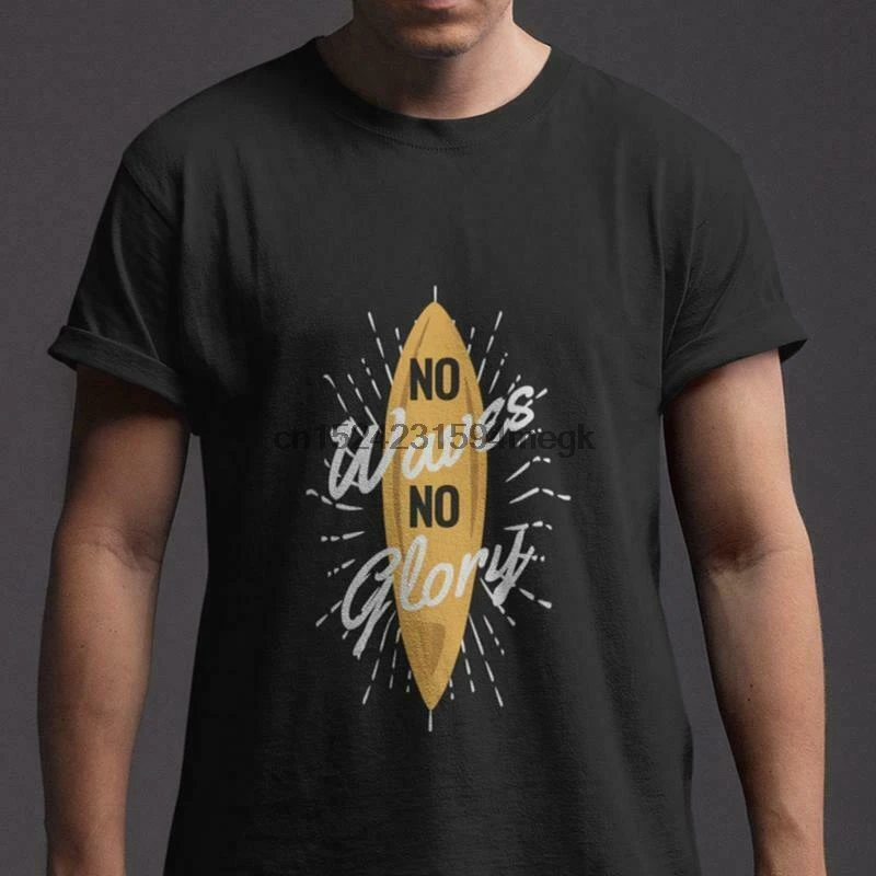 NO GLORY WAVES MEN BLACK T-SHIRT SIZE S-5XL(1) | Мужская одежда