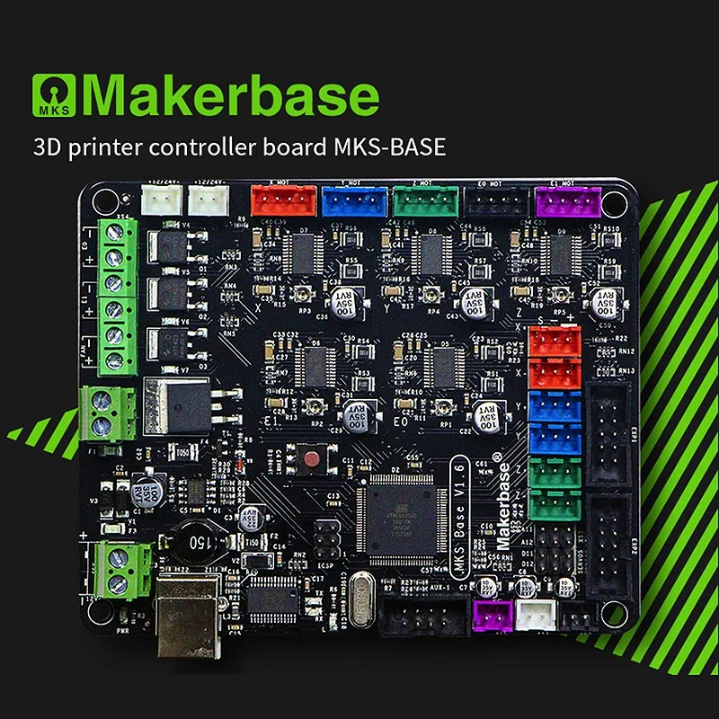 Makerbase 3D основная плата принтера MKS BASE V1.6 Встроенная Материнская плата совместима Mega 2560 & RAMPS 1,4 Плата управления RepRap Mende