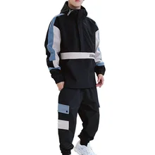 Полный тренировочный мужской комплект спортивной одежды с капюшоном костюм весна и осень мужская спортивная одежда 2 шт толстовка+ брюки размера плюс 4XL