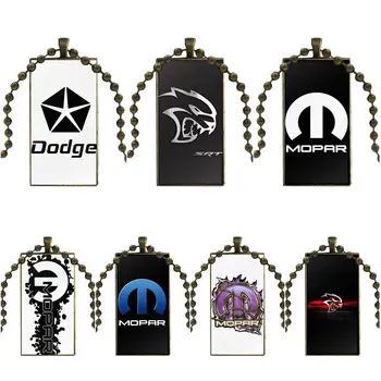 

For Women Girls Ladies Statement Best Gift Necklace Fashion Long Chain With Rectangle Necklace Jewelry Mopar Logo