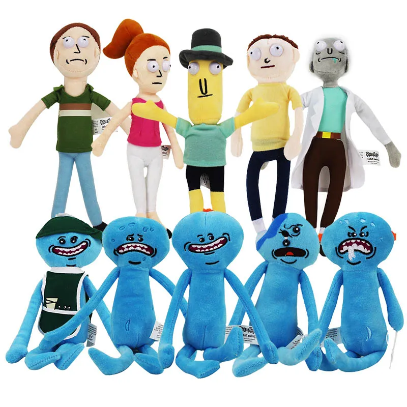 26-30 см Рик и Морти плюшевые Q Mr. Meeseeks плюшевые куклы игрушки Meeseeks Peluche Мягкие игрушки в ассортименте для украшения дома подарок