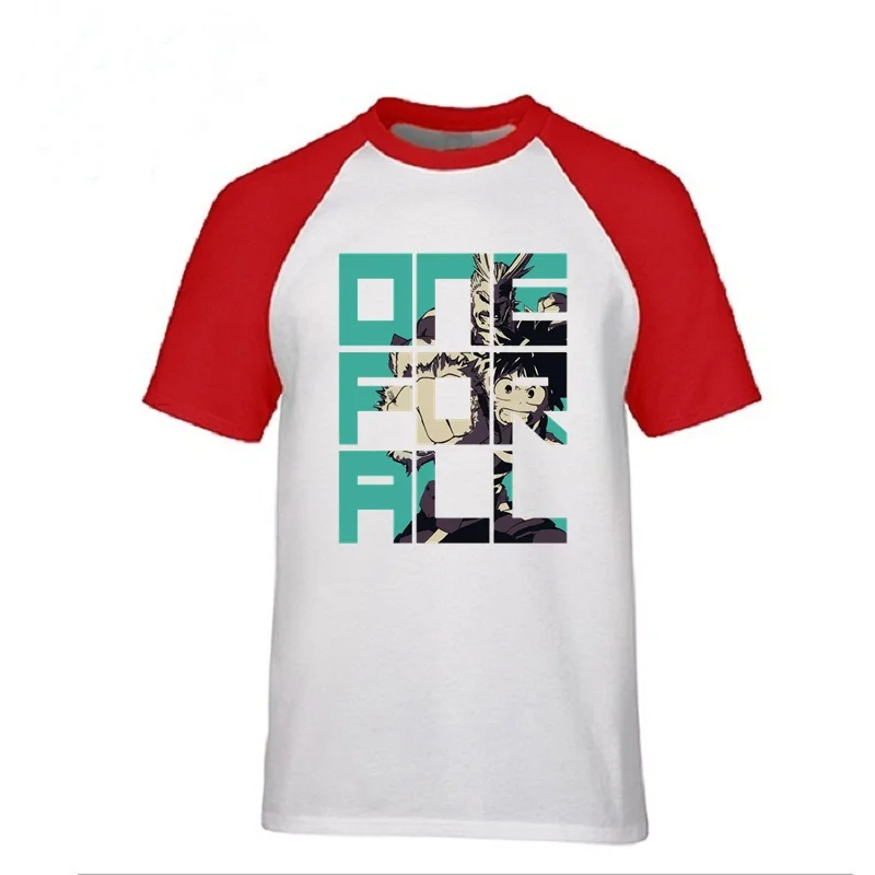 

One For All men's T-shirt My Hero Academia T Shirt Midoriya Izuku youth street Skateboard Tshirts brand men short sleeve tee