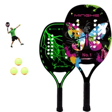 2021 Board Tennis Racket Carbon Fiber EVA Foam Core Lightweight Tennis Racket Suitable for Men and Women Outdoor Beach Sports
