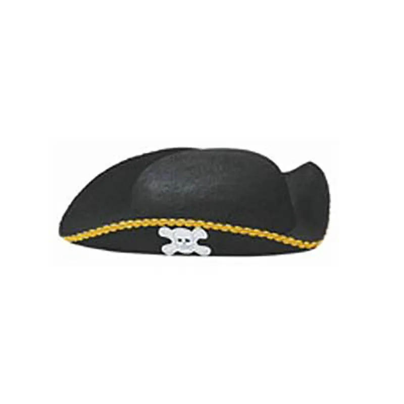 

[Manufacturers Direct Selling] Fashion Black Pirate Gold Edge Cowboy Shaping Cap Carnival Holiday Party