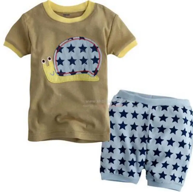 Новые пижамы для детей от 2 до 7 лет Детская Пижама для мальчика, комплект пижамы для мальчиков menina, детские пижамы для мальчиков, комплект одежды с короткими рукавами - Цвет: Хаки