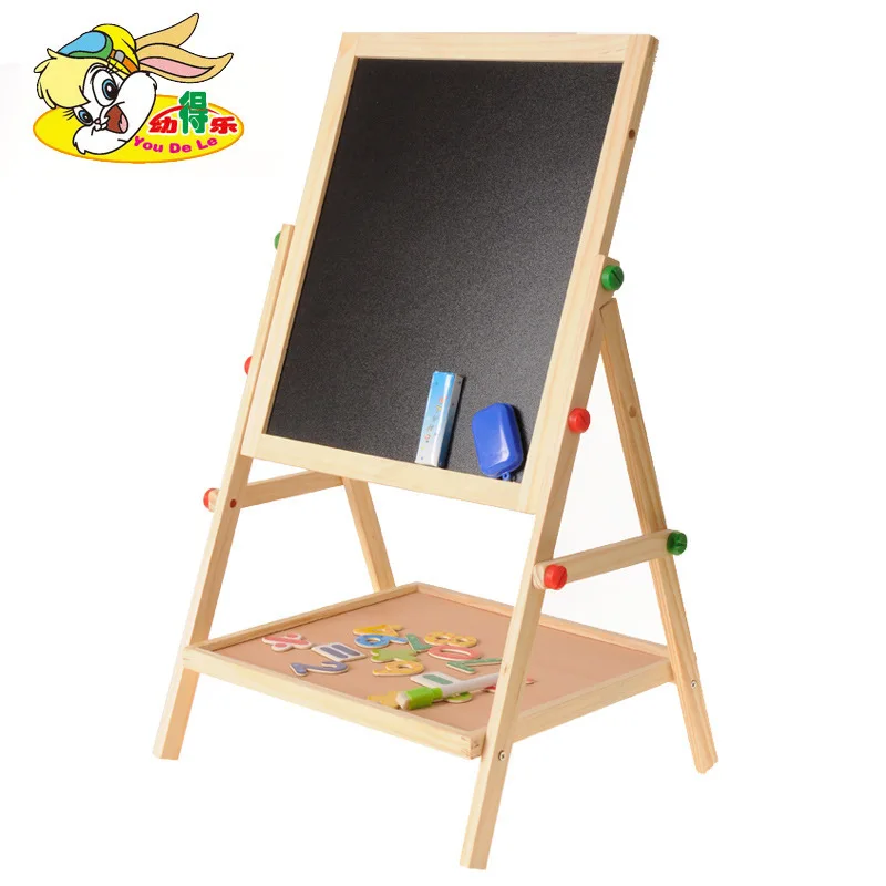 

Youdele Children Double-Sided Magnetic Medium Blackboard Sketchpad Baby Wooden Multi-functional Braced Writing Board