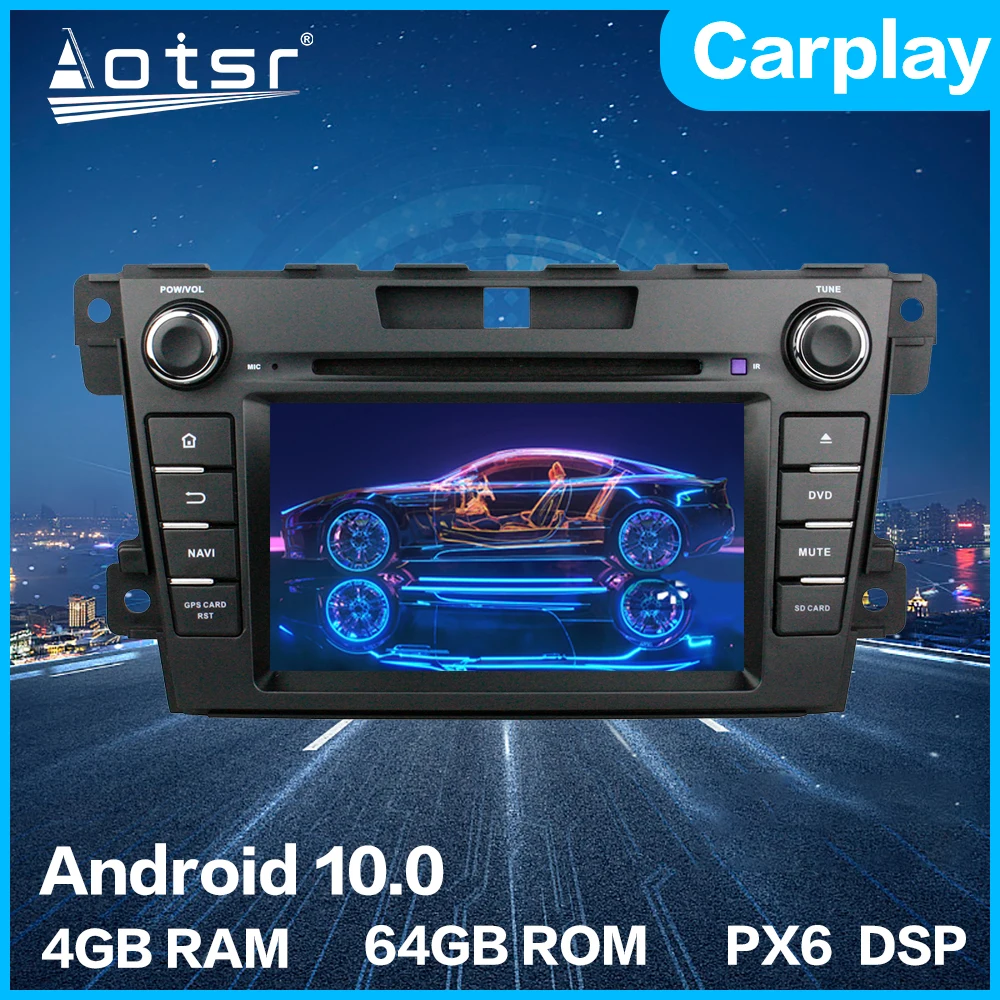 Для Mazda CX 7 2007 2016 автомобильный Android мультимедийный GPS навигатор новейший 10 0 4G 64GB PX6