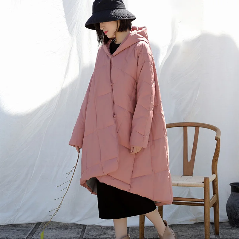 Pink SCUWLINEN зимние пальто женские с капюшоном повседневные свободные хлопковые стеганые куртки S738 - Цвет: Pink