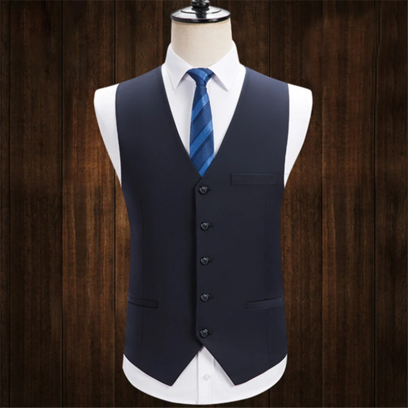 2019 New Men'S Wild Suit Vest Korean Slim Official Business Casual Professional High Quality Suit Vest 5XL