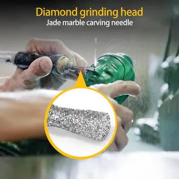 

Durable Diamond Grinding Heads Wear-resistant Trapezoid Diamond Cutting Grinding Head Jade Stone Carving Polishing Rotary Tool