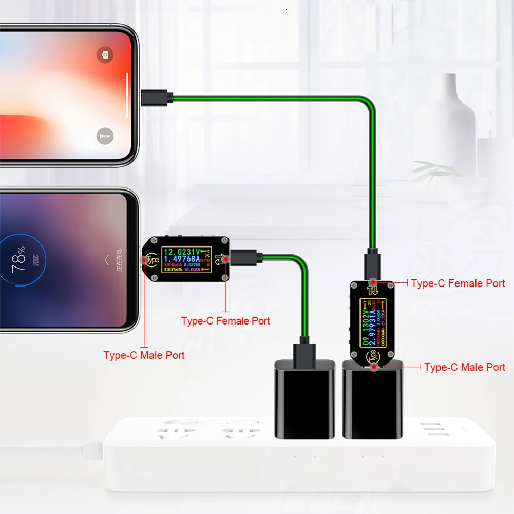 TC66/TC66C type-C PD триггер USB-C Вольтметр Амперметр Напряжение 2 способ измеритель тока мультиметр PD зарядное устройство батарея USB Тестер