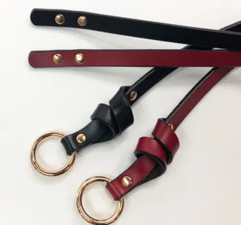 

2019 new PU belt female solid color belt female dress wild small belt sling wild jeans dress