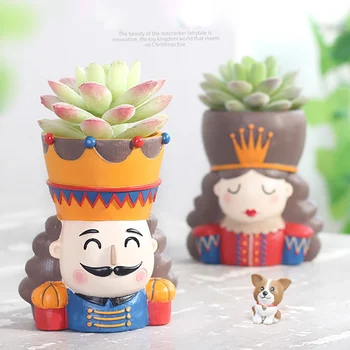 

Walnut Fairy Resin Flower Pot Succulent Plant Pot Home Garden Cactus Flower Pot Mini Bonsai Planting Desktop Decoration 1PCS