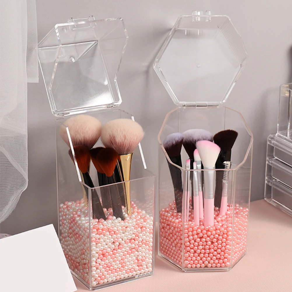 Cosmetic-Organizer Container Pencil Storage-Box-Holder Clear-Box Acrylic Pearl