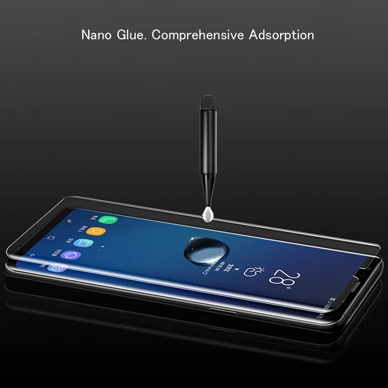 УФ, прозрачный полножидкий клей-экран из закаленного стекла для samsung S8 S9 S10 Plus S7 Edge Защитная пленка для samsung Note 8 9 10