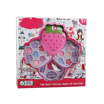

Novelty Kids Fantasy Cosmetic Toys Strawberry Three-layer Box Set Education Gifts Eye Shadow Lipstick Simulation Toys