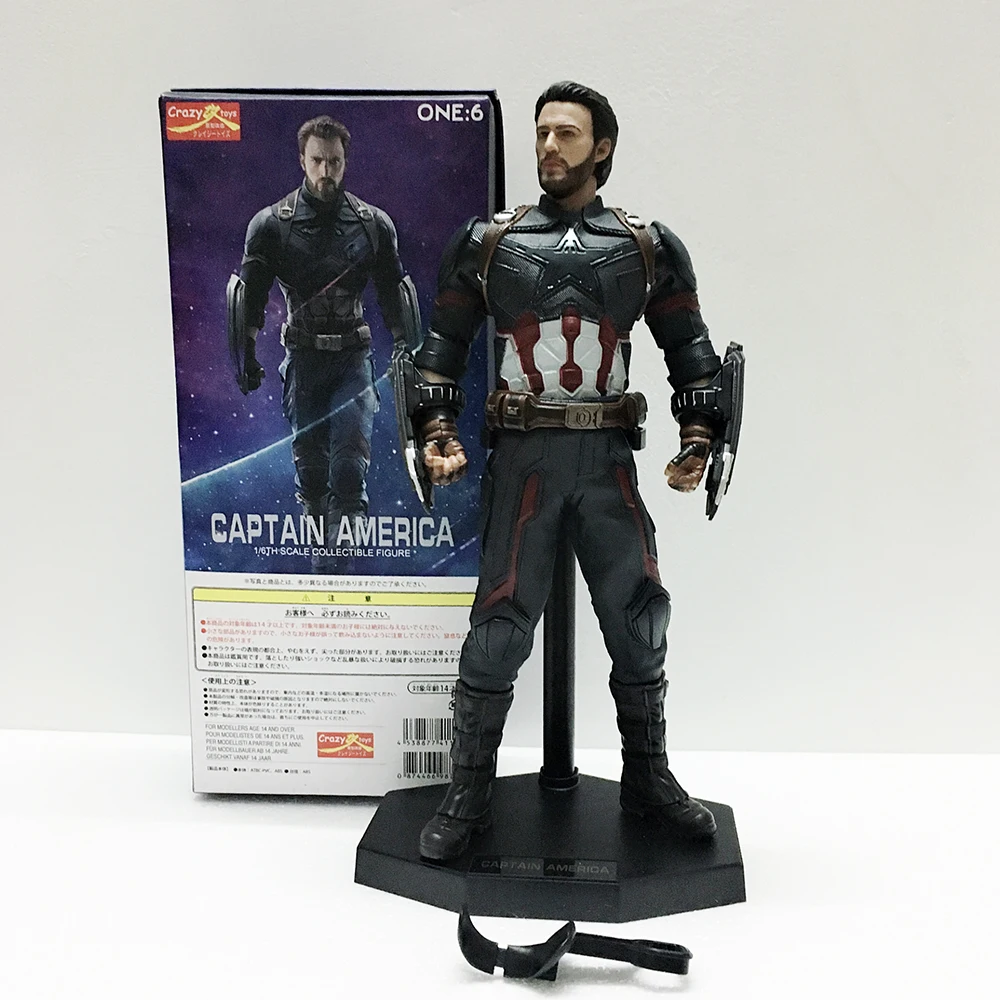 12 дюймов 30 см Бесконечность Civil War Crazy Toys Marvel Мстители Капитан Америка фигурка игрушка; подарок на Рождество