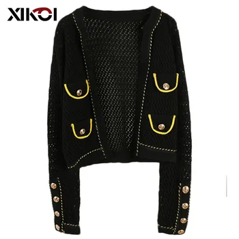

Women Sweater Jacket 2020 Spring Fall Knitted Cardigans Loose Jumpers Korean Style Clothing Short Coat Button Sueter Feminino