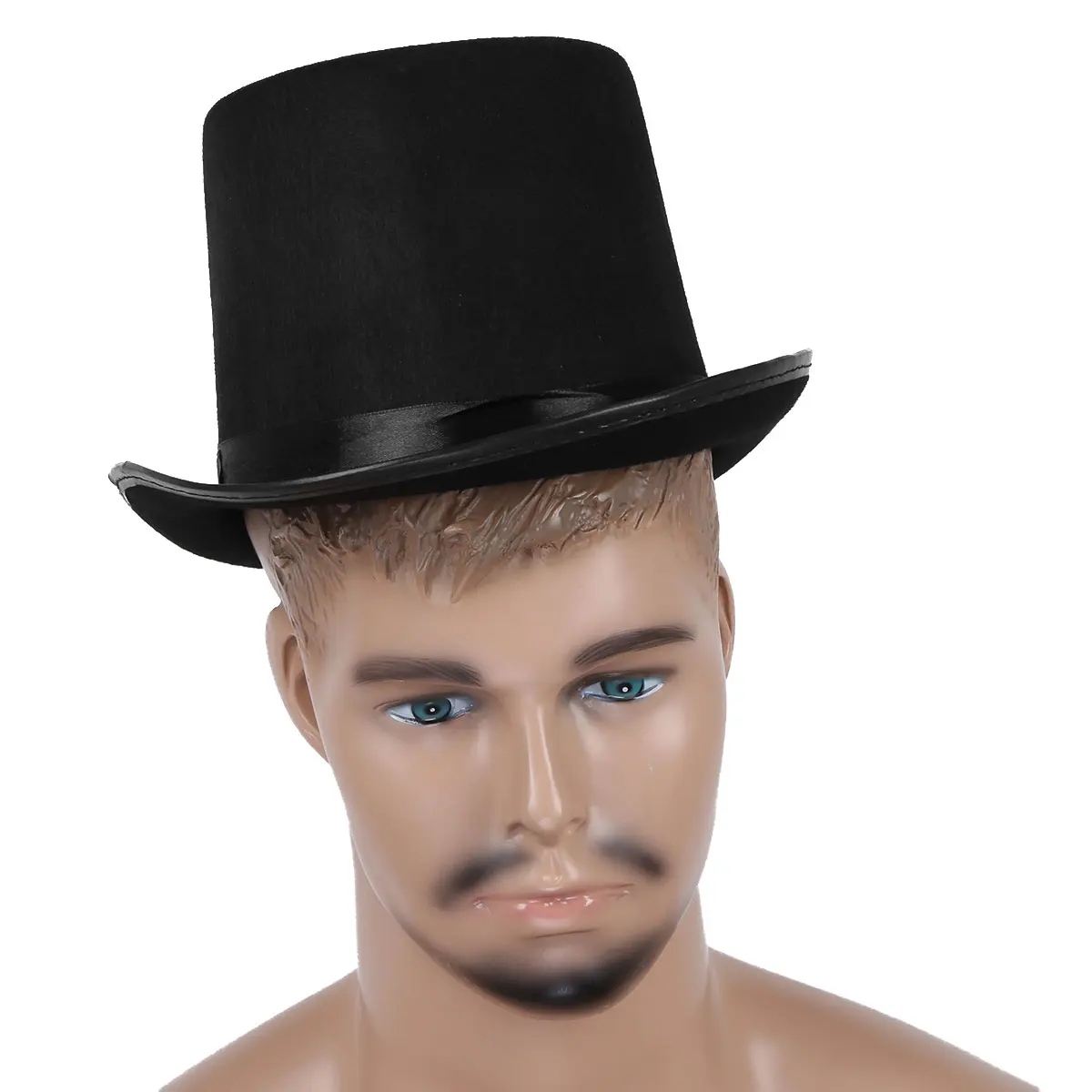 thumbnail image 2 of Funny Party Hats Felt Top Hats - 2 Pack - 1 Black & 1 White Top Hat Costume Hats 2 of 10