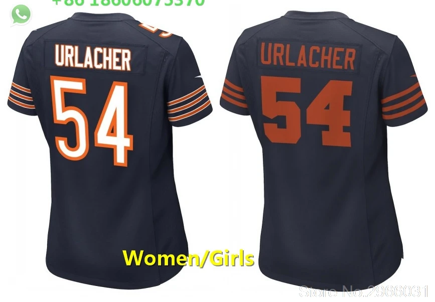 А+++ Качество Женщины 54 brian urlacher Джерси Белый Синий Chicago