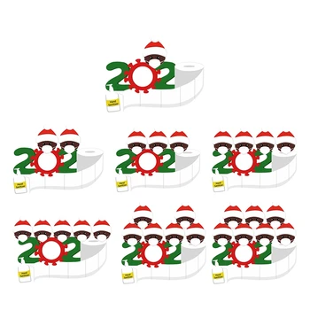 

Quarantine Christmas Decoration Xmas Gift Personalized Ornament Car Stickers Distancing Santa Claus with Mask