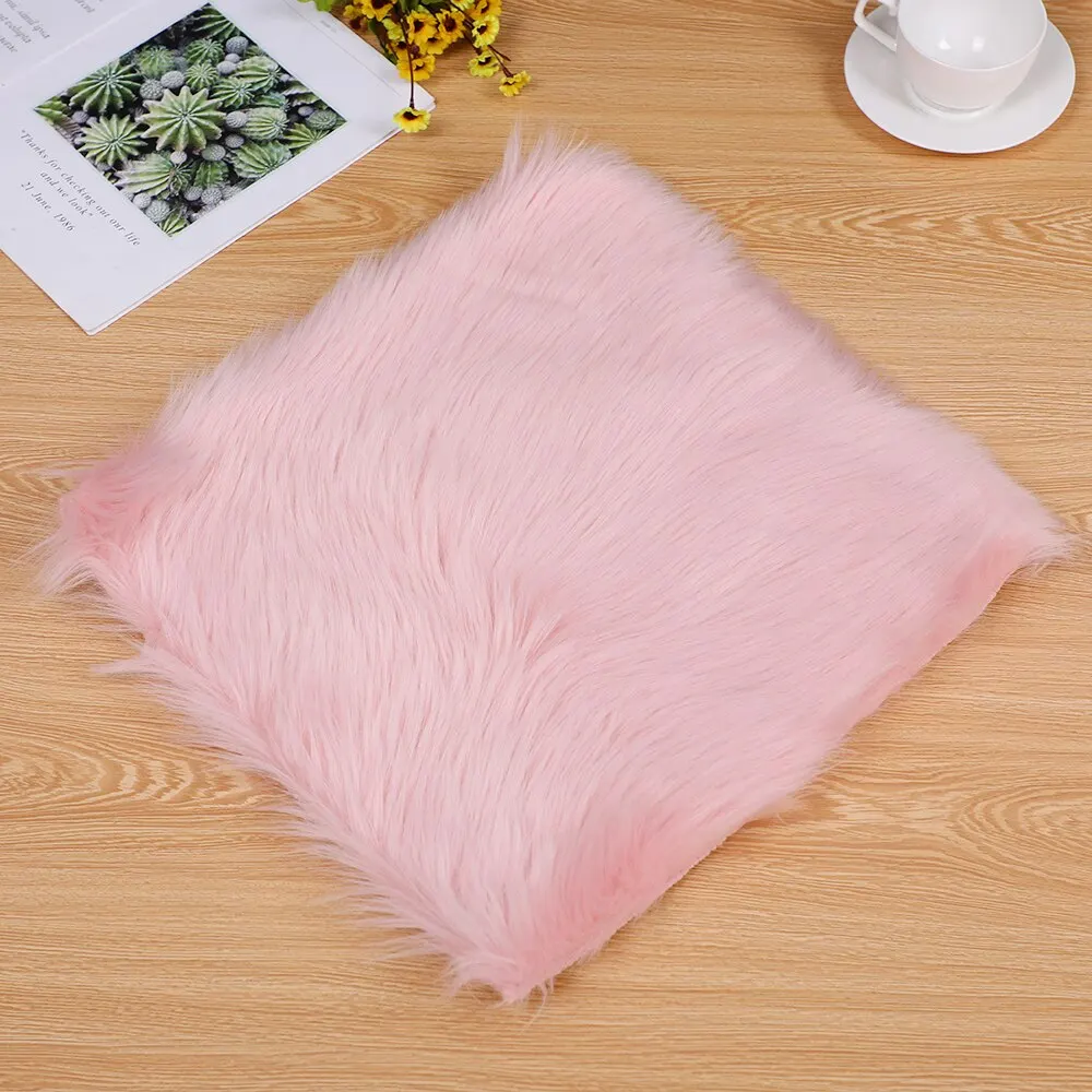 

Hot Sale Faux Sheepskin Chair Cover MultiColors Warm Hairy Wool Carpet Seat Pad Long Skin Fur Plain Fluffy Area Rugs Washable