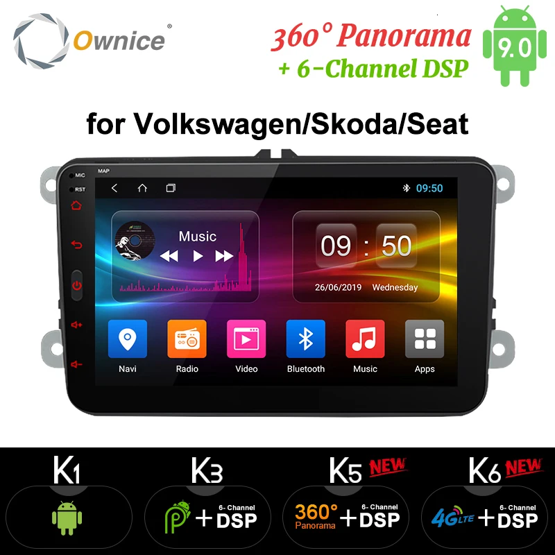 Универсальная Автомагнитола Ownice K1 K2 K3 Android 9 0 с поддержкой bluetooth и GPS для