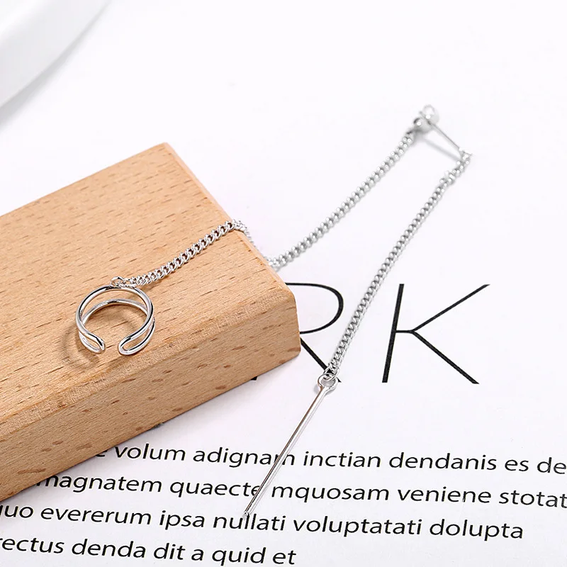 2 шт. Silvology 925 стерлинговая длинная Серебряная цепочка Клипсы Серьги два в одной текстуре элегантные серьги для женщин модные ювелирные изделия