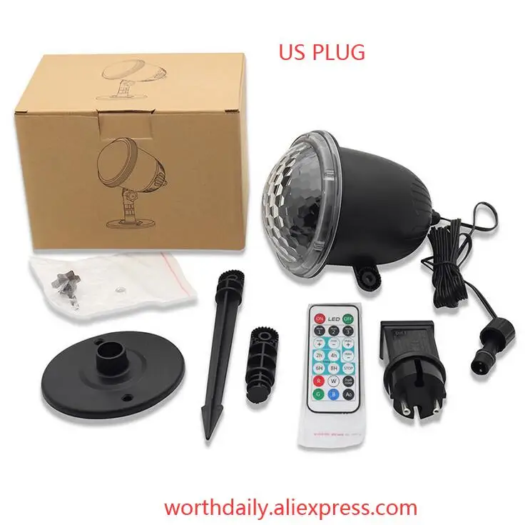 US PLUG with remote Водонепроницаемый движущийся лазерный проектор лампы движущиеся узоры светодиодный светильник для нового года вечерние светильник пейзаж Сад дистанционный светильник - Испускаемый цвет: US PLUG with remote