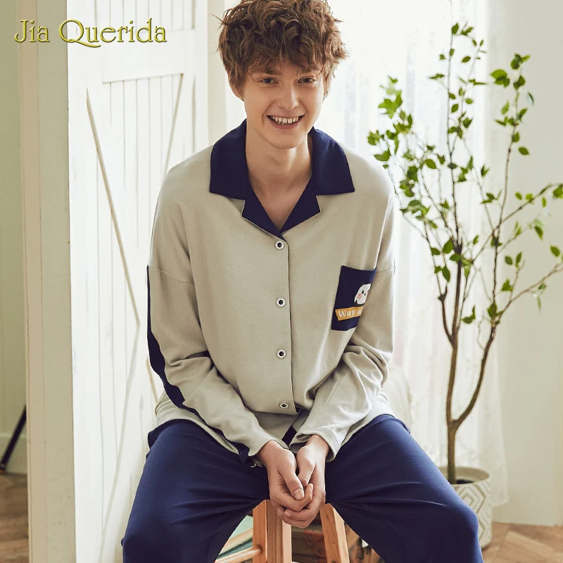 Homesuit Long Sleeve Long Pants Cartoon Printing Turn Down Collar Pajamas Men Homeclothes Chinese Pajamas Mens Pajama Set Homesuit Long Sleeve Long Pants Cartoon Printing Turn Down Collar Pajamas Men Homeclothes Chinese Pajamas Mens Pajama Set