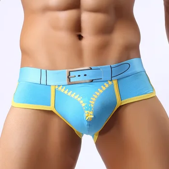 

Long Will Cotton Print Triangular U Convex Pouch Zipper Cotton Jersey MEN'S Underwear