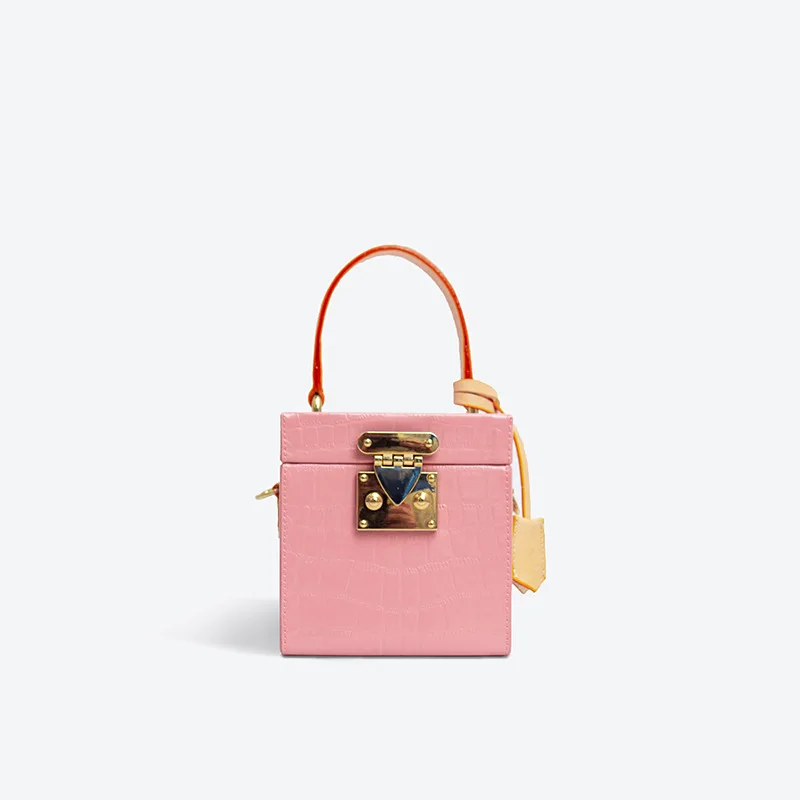 Женская сумка-мессенджер с откидной крышкой, мини-сумка через плечо, женская сумка из натуральной кожи, повседневная Высококачественная дизайнерская сумка - Цвет: pink