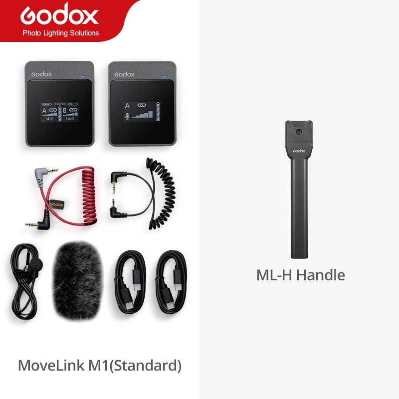 Godox MoveLink M1 M2 2.4GHz Wireless Lavalier Microphone for DSLR Cameras Camcorders Smartphones, and Tablets for YouTube 